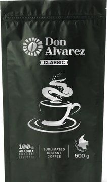 Don Alvarez Classic 500 г Колумбія економ пакет кава розчинна сублімована 0004 фото