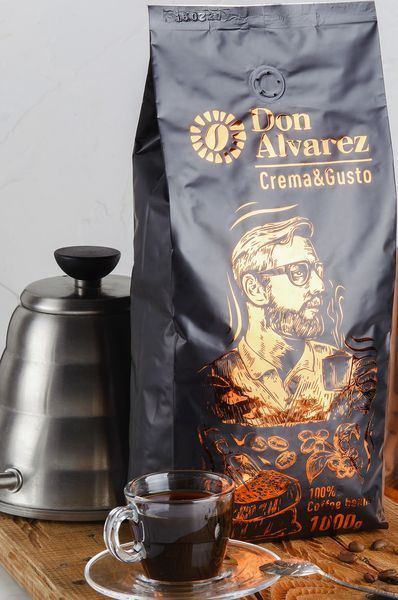 Don Alvarez Crema&Gusto Зерновой кофе 1кг 100% Робуста 0569 фото