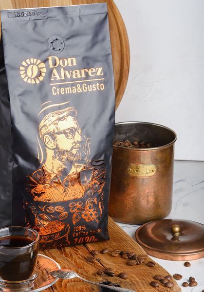 Don Alvarez Crema&Gusto Зерновой кофе 1кг 100% Робуста 0569 фото